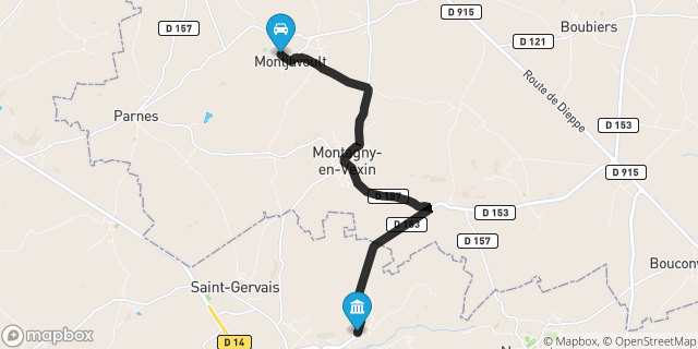 Itinéraire vers Magny-en-Vexin