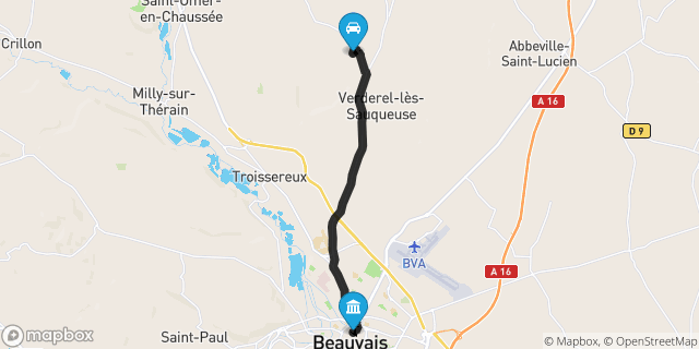 Itinéraire vers Beauvais