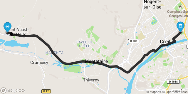 Itinéraire vers Creil