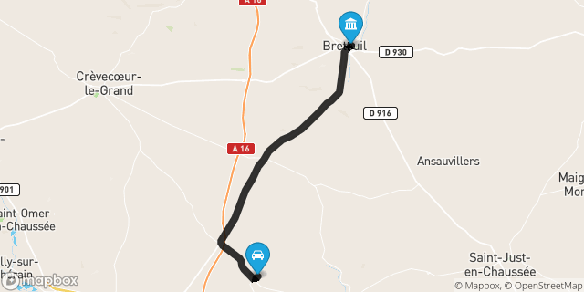 Itinéraire vers Breteuil