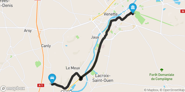 Itinéraire vers Compiègne