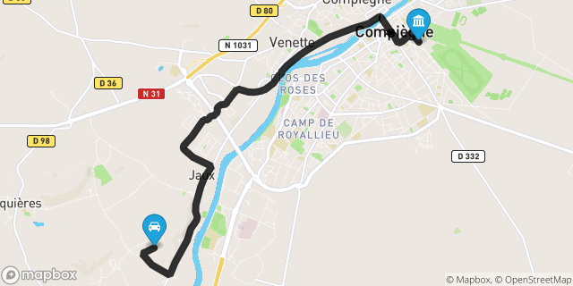 Itinéraire vers Compiègne