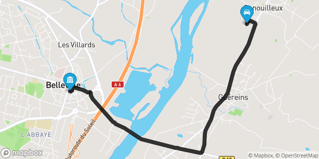 Itinéraire vers Belleville