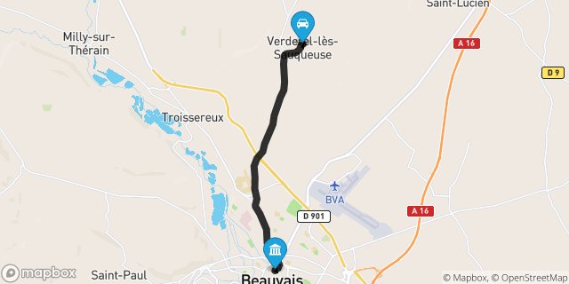 Itinéraire vers Beauvais