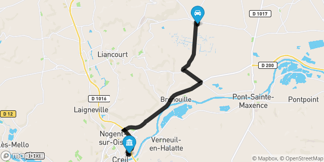 Itinéraire vers Creil