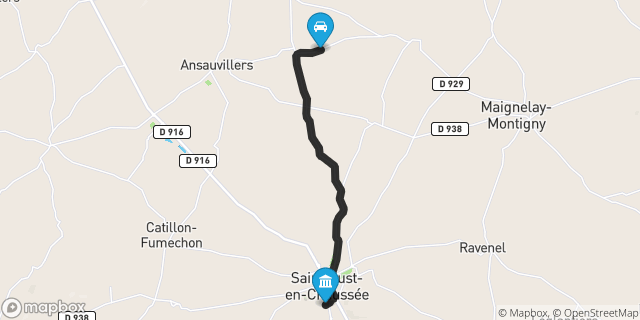 Itinéraire vers Saint-Just-en-Chaussée