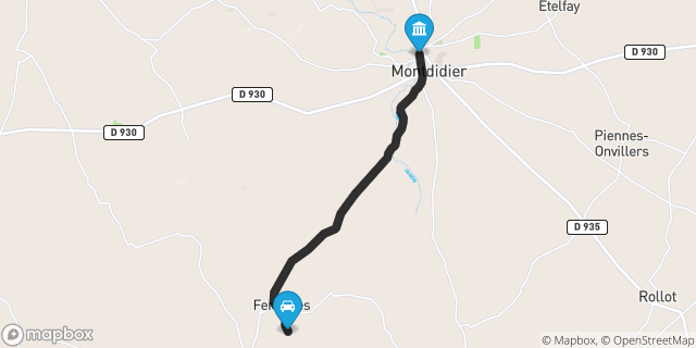 Itinéraire vers Montdidier