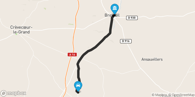 Itinéraire vers Breteuil