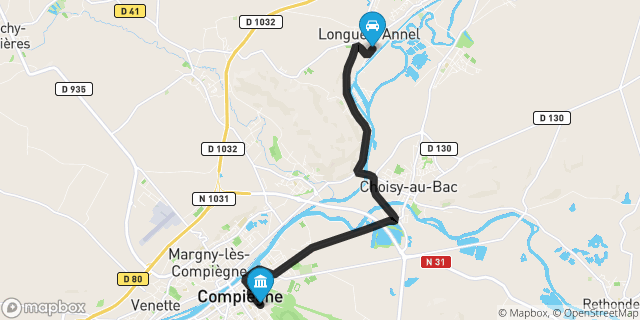 Itinéraire vers Compiègne