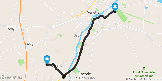 Itinéraire vers Compiègne
