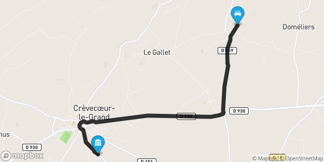 Itinéraire vers Crèvecoeur-le-Grand