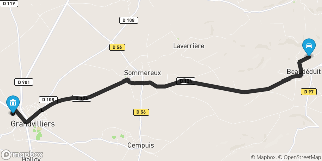 Itinéraire vers Grandvilliers