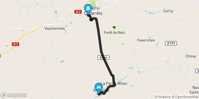Itinéraire vers Villers-Cotterêts