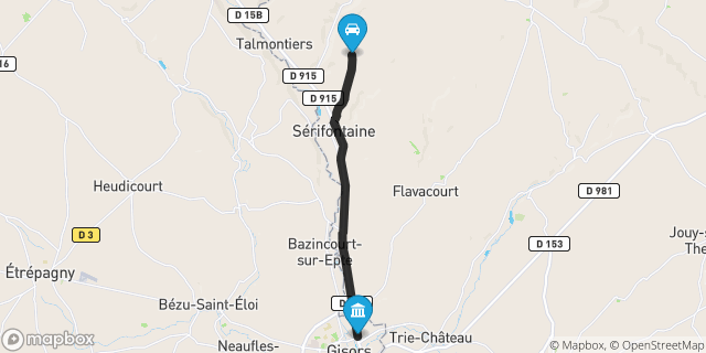 Itinéraire vers Gisors
