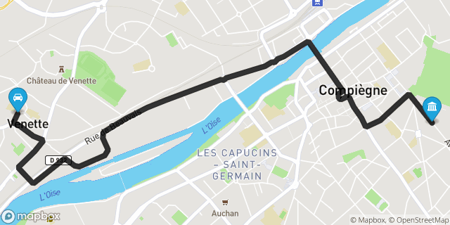 Itinéraire vers Compiègne