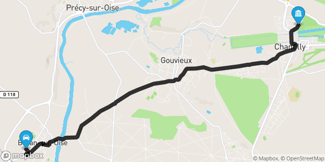 Itinéraire vers Chantilly