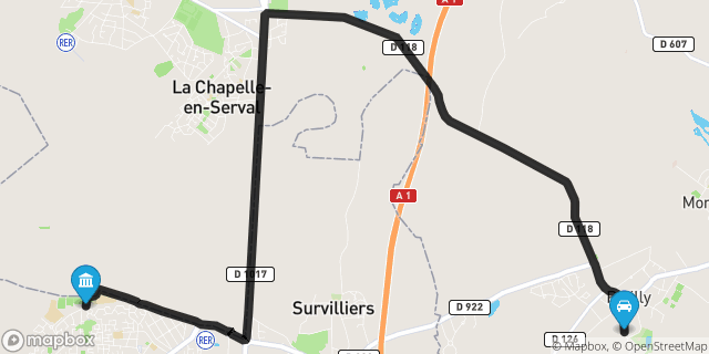 Itinéraire vers Fosses