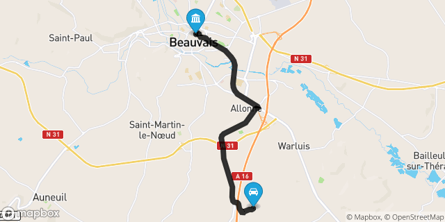 Itinéraire vers Beauvais