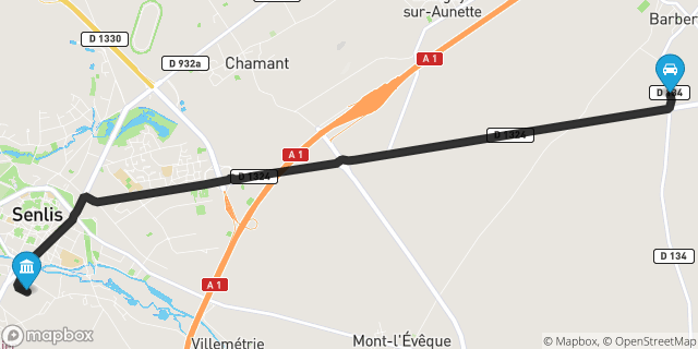 Itinéraire vers Senlis