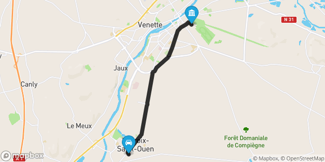Itinéraire vers Compiègne