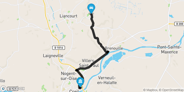 Itinéraire vers Creil