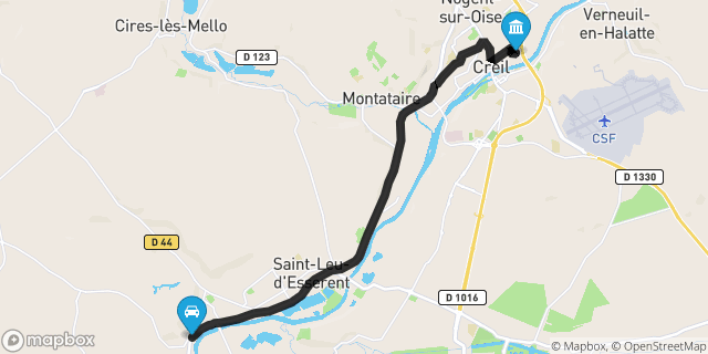 Itinéraire vers Creil