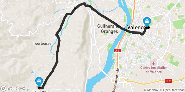 Itinéraire vers Valence