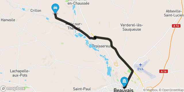 Itinéraire vers Beauvais
