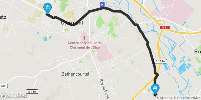 Itinéraire vers Clermont