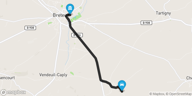 Itinéraire vers Breteuil