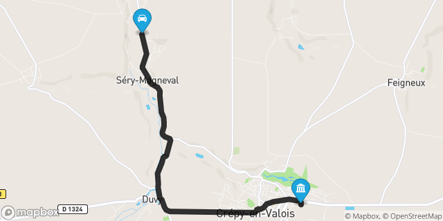 Itinéraire vers Crépy-en-Valois