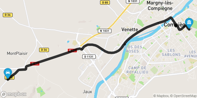 Itinéraire vers Compiègne