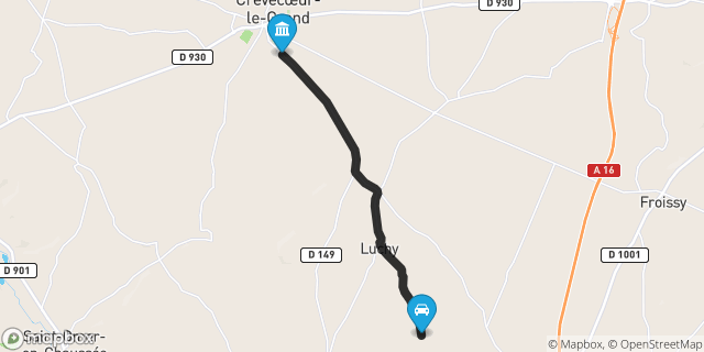 Itinéraire vers Crèvecoeur-le-Grand