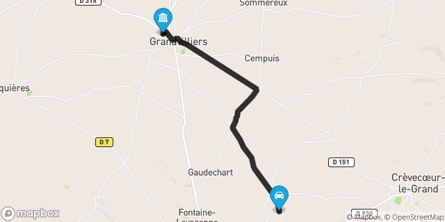 Itinéraire vers Grandvilliers
