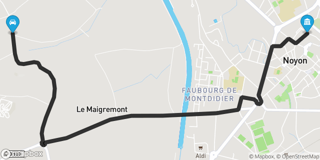 Itinéraire vers Noyon