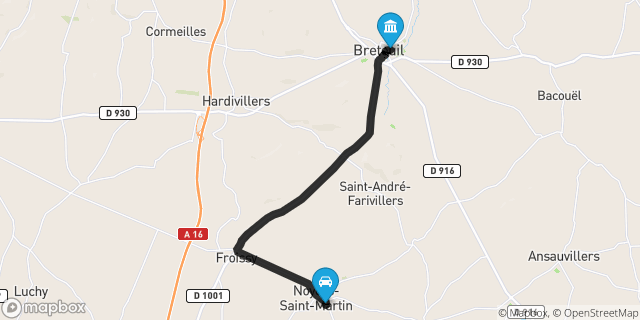 Itinéraire vers Breteuil
