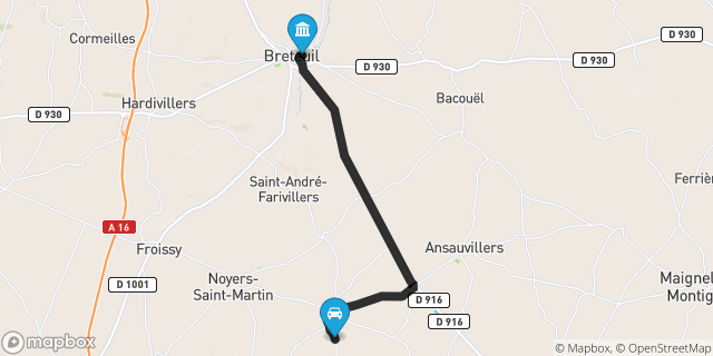 Itinéraire vers Breteuil