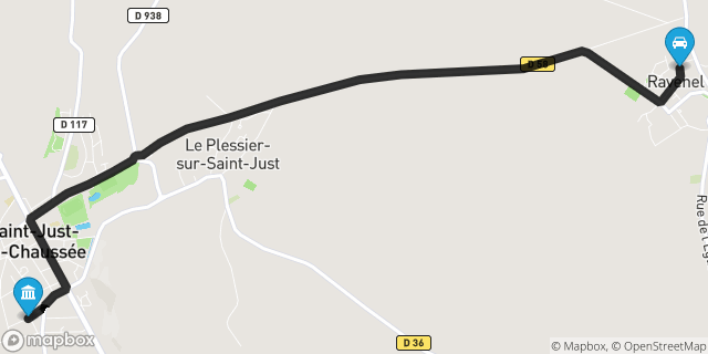 Itinéraire vers Saint-Just-en-Chaussée