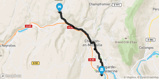 Itinéraire vers Bellegarde-sur-Valserine