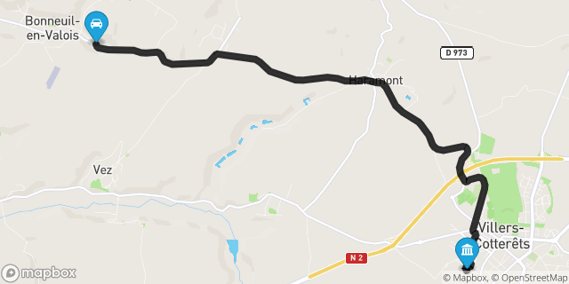 Itinéraire vers Villers-Cotterêts