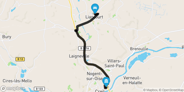 Itinéraire vers Creil