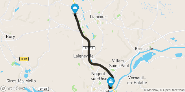Itinéraire vers Creil