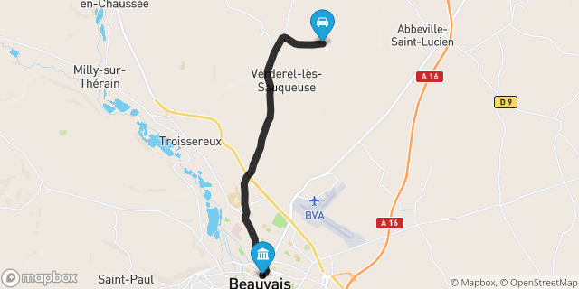 Itinéraire vers Beauvais
