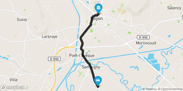 Itinéraire vers Noyon