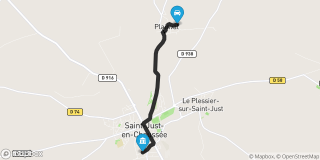 Itinéraire vers Saint-Just-en-Chaussée