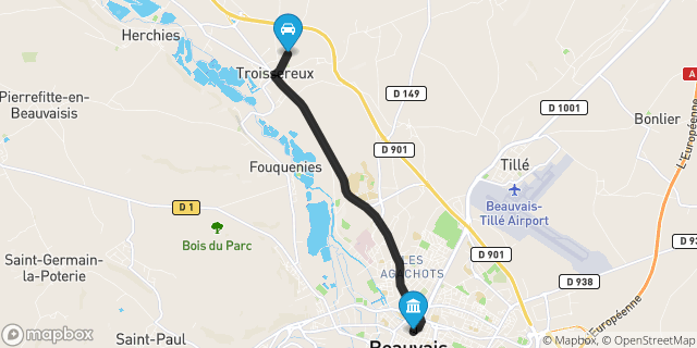 Itinéraire vers Beauvais