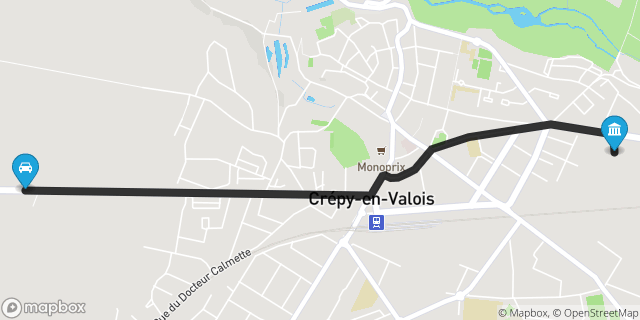 Itinéraire vers Crépy-en-Valois