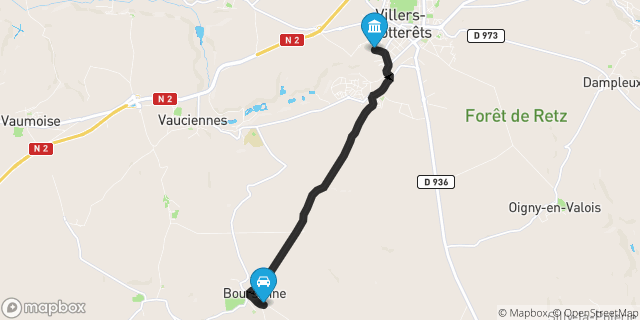 Itinéraire vers Villers-Cotterêts