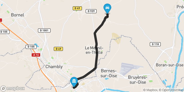 Itinéraire vers Persan