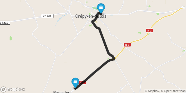 Itinéraire vers Crépy-en-Valois
